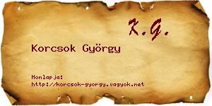 Korcsok György névjegykártya
