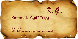 Korcsok György névjegykártya